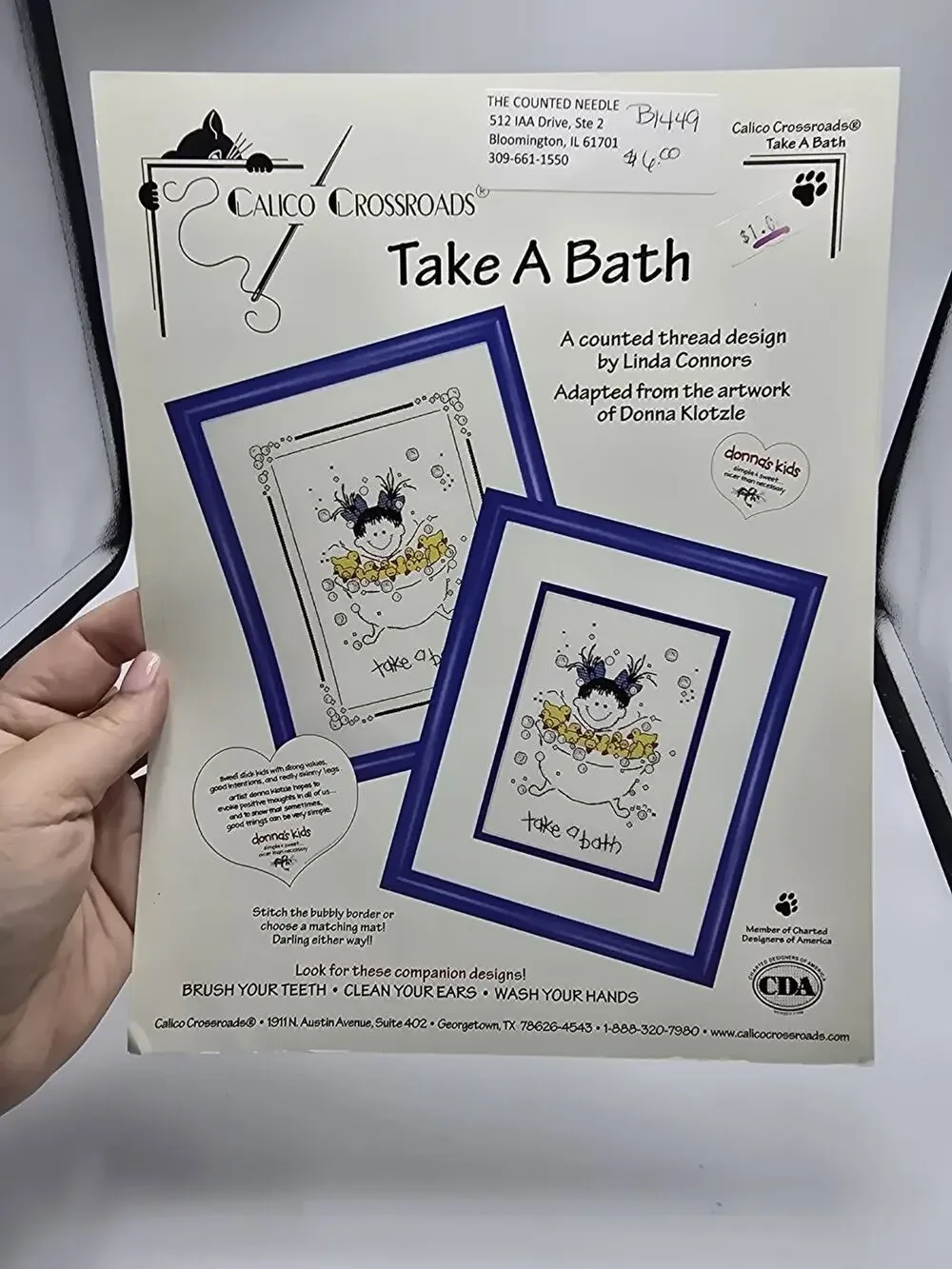 Calico Crossroads Cross Stitch Chart Take a Bath